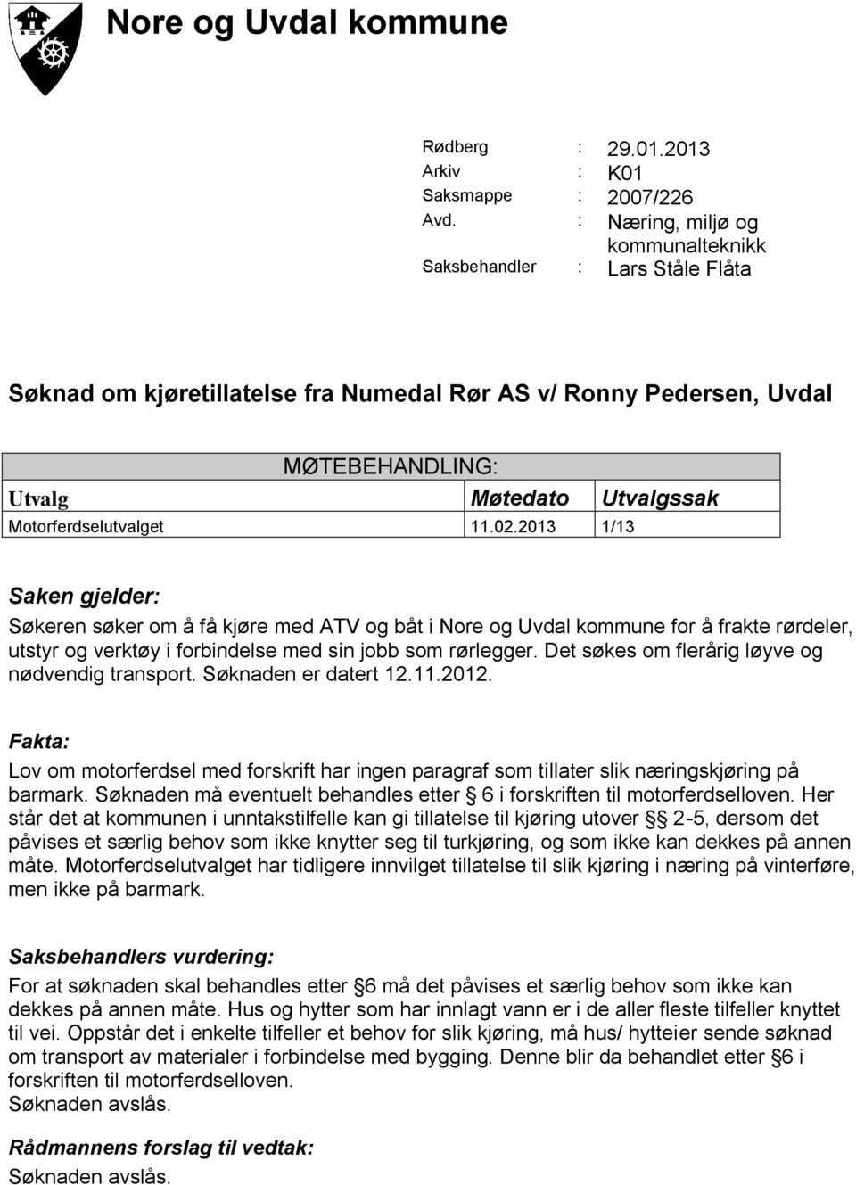 Motorferdselutvalget 11.02.