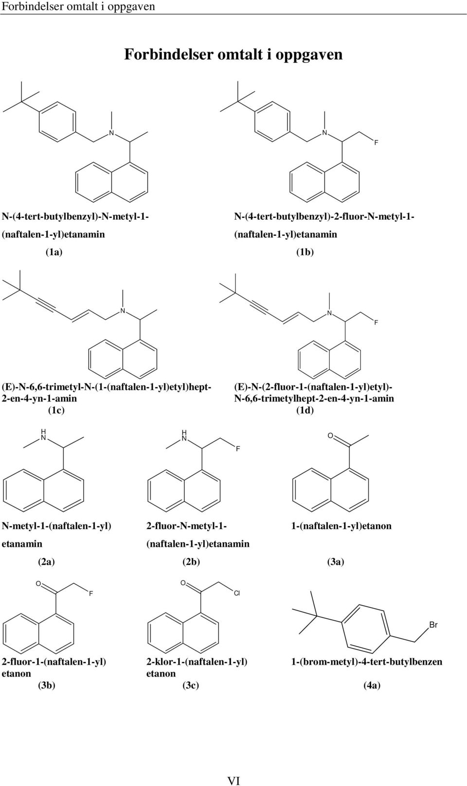 (E)-N-(2-fluor-1-(naftalen-1-yl)etyl)- N-6,6-trimetylhept-2-en-4-yn-1-amin (1d) H N H N F O N-metyl-1-(naftalen-1-yl)