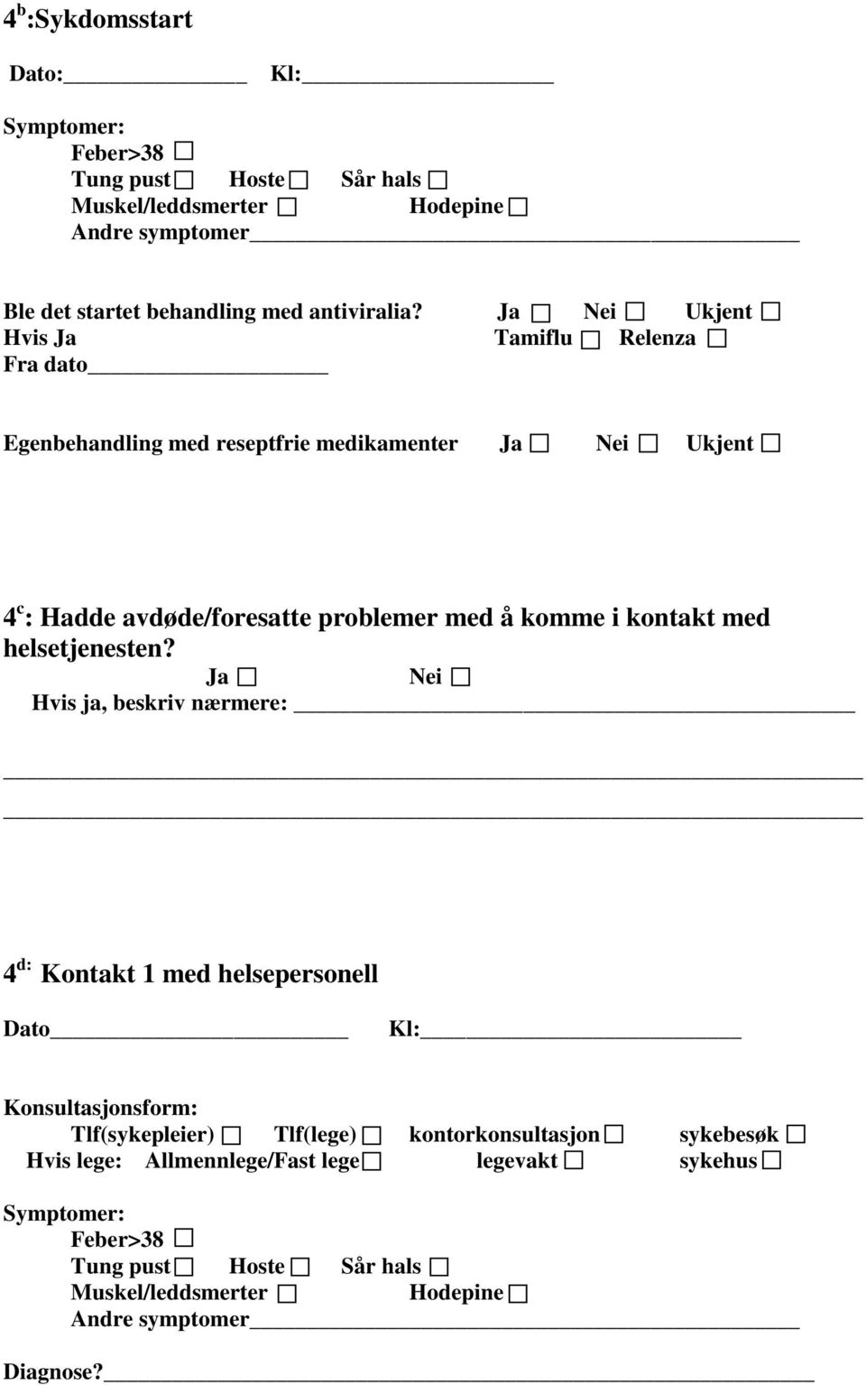 kontakt med helsetjenesten?