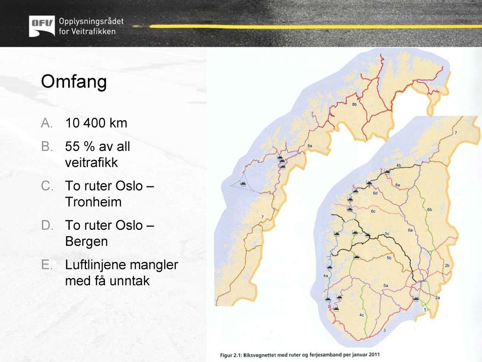 To ruter Oslo Tronheim D.