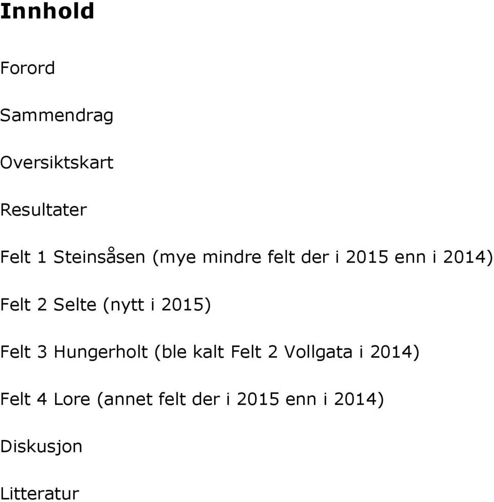 (nytt i 2015) Felt 3 Hungerholt (ble kalt Felt 2 Vollgata i