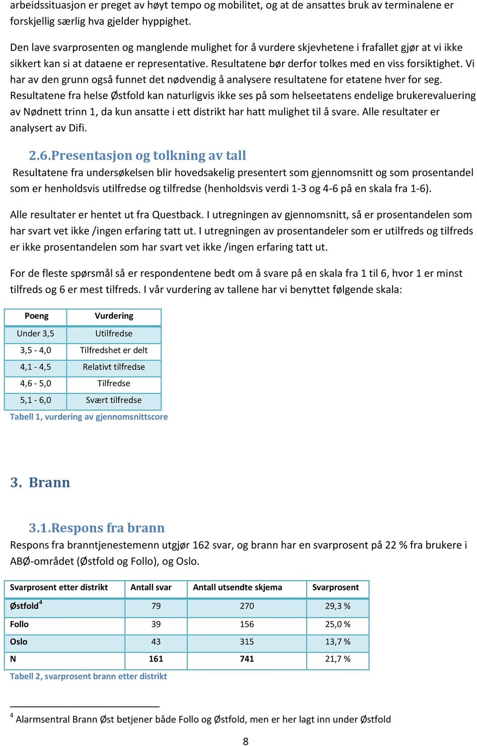 Vi har av den grunn også funnet det nødvendig å analysere resultatene for etatene hver for seg.