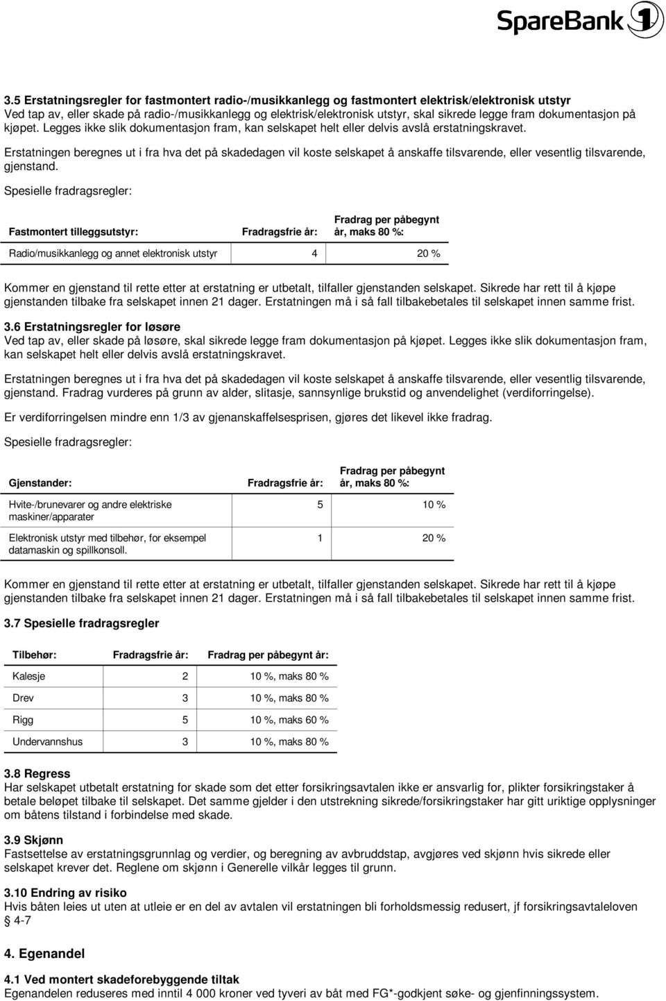 Erstatningen beregnes ut i fra hva det på skadedagen vil koste selskapet å anskaffe tilsvarende, eller vesentlig tilsvarende, gjenstand.