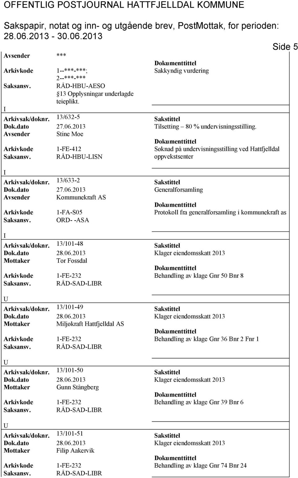 RÅD-HB-LSN oppvekstsenter Arkivsak/doknr. 13/633-2 Sakstittel Dok.dato 27.06.