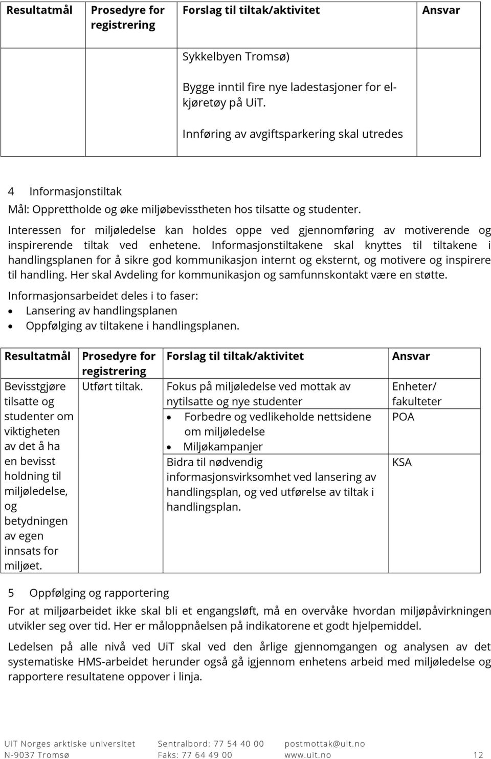 Interessen for miljøledelse kan holdes oppe ved gjennomføring av motiverende og inspirerende tiltak ved enhetene.