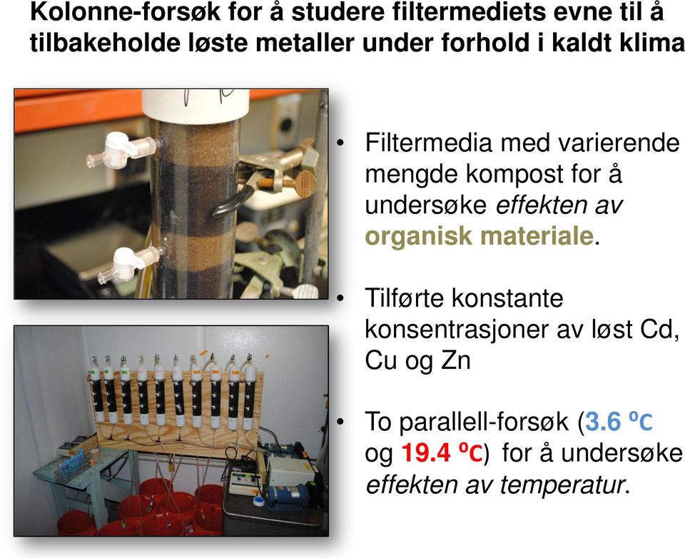 undersøke effekten av organisk materiale.