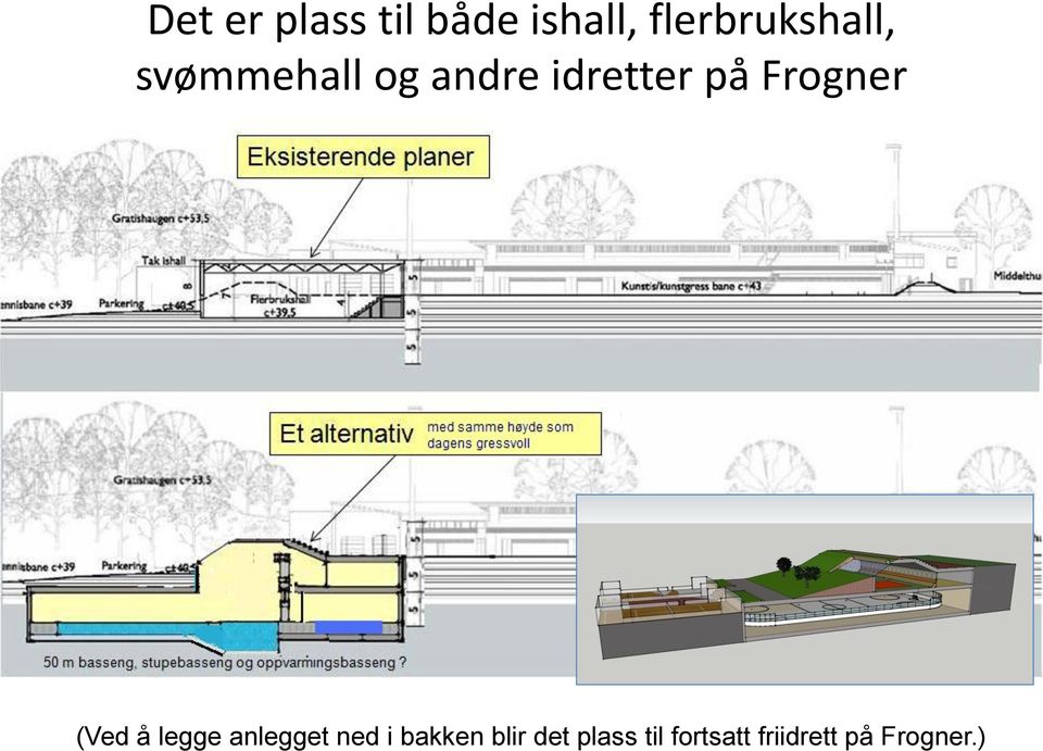 idretter på Frogner (Ved å legge anlegget