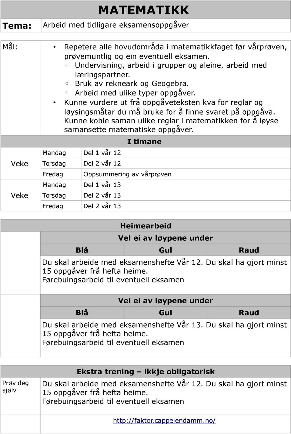 Kunne vurdere ut frå oppgåveteksten kva for reglar og løysingsmåtar du må bruke for å finne svaret på oppgåva.