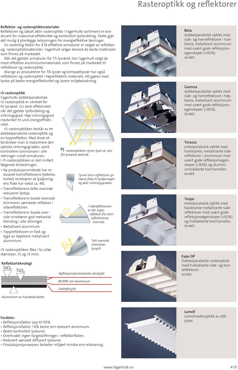 Fagerhult velger bevisst de beste materialer som finnes på markedet.