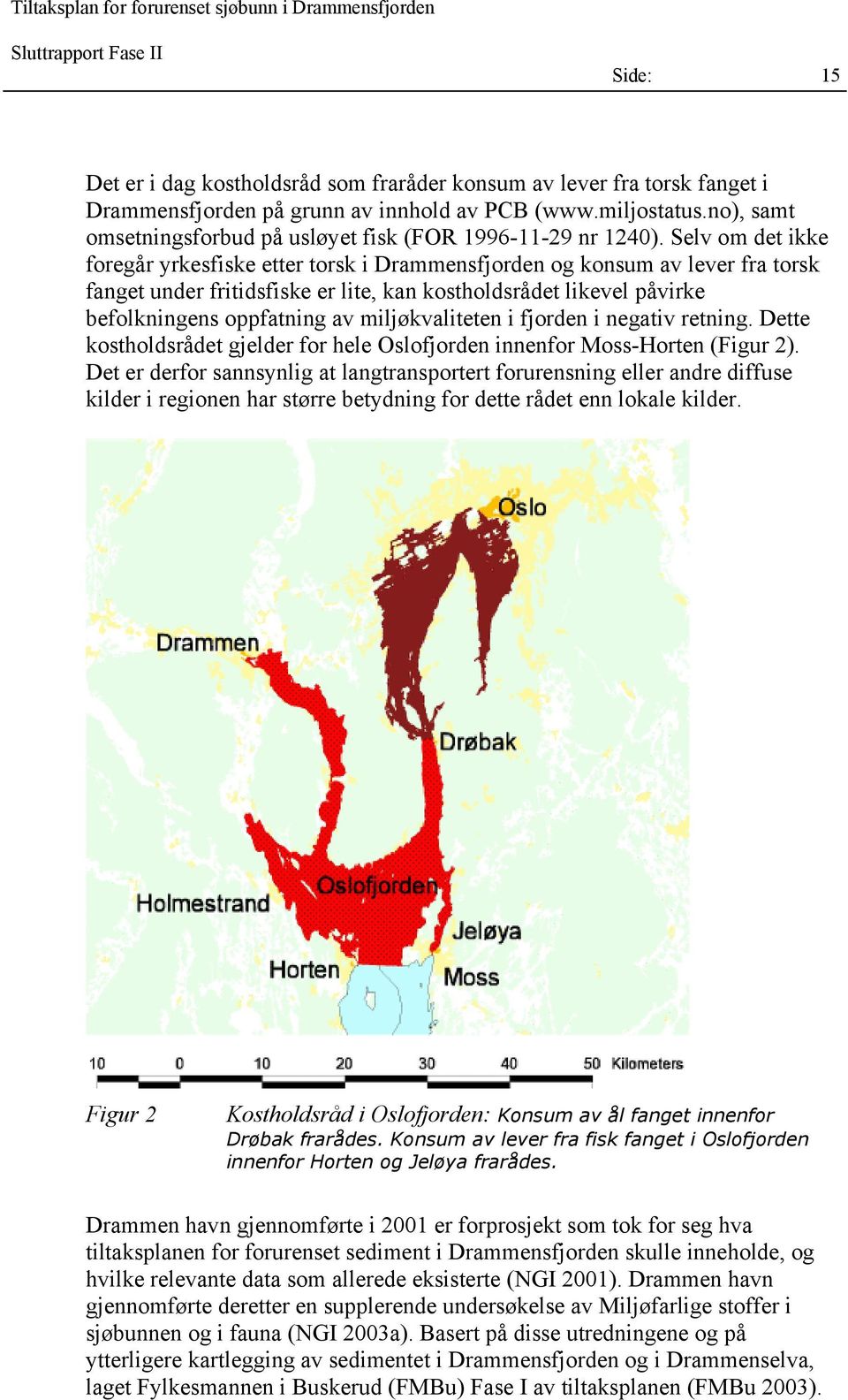 Selv om det ikke foregår yrkesfiske etter torsk i Drammensfjorden og konsum av lever fra torsk fanget under fritidsfiske er lite, kan kostholdsrådet likevel påvirke befolkningens oppfatning av