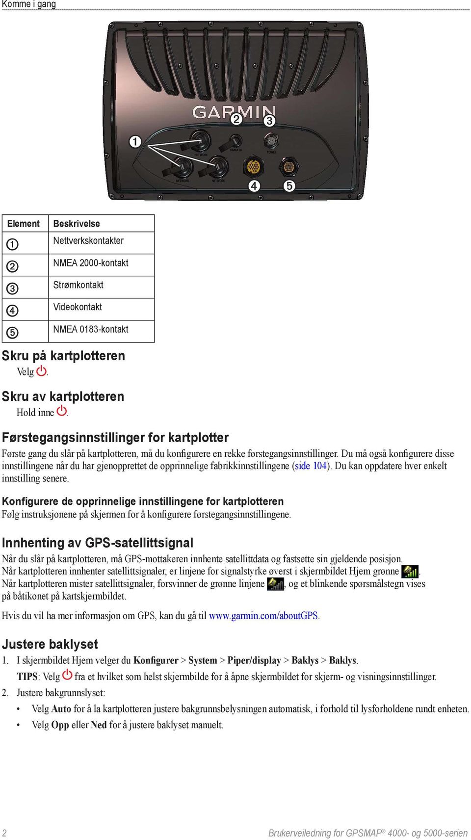 Du må også konfigurere disse innstillingene når du har gjenopprettet de opprinnelige fabrikkinnstillingene (side 104). Du kan oppdatere hver enkelt innstilling senere.