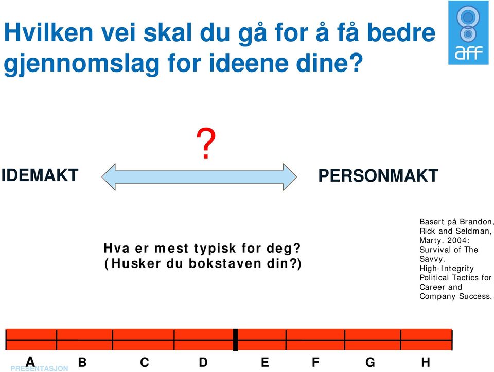 ) Basert på Brandon, Rick and Seldman, Marty. 2004: Survival of The Savvy.