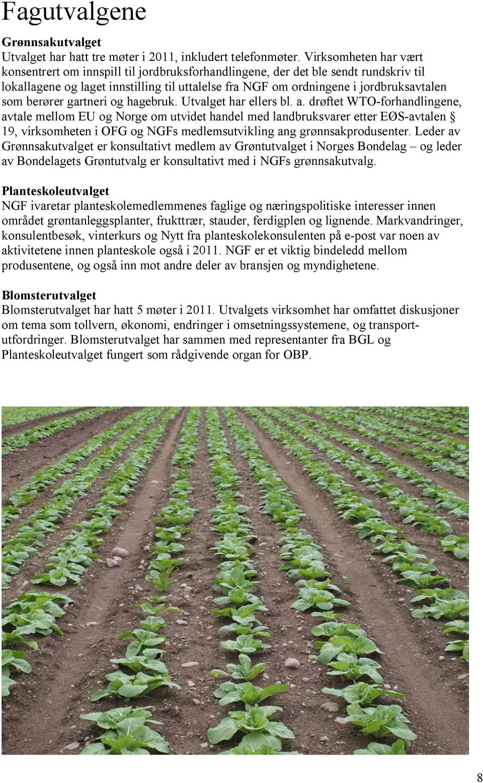 berører gartneri og hagebruk. Utvalget har ellers bl. a.