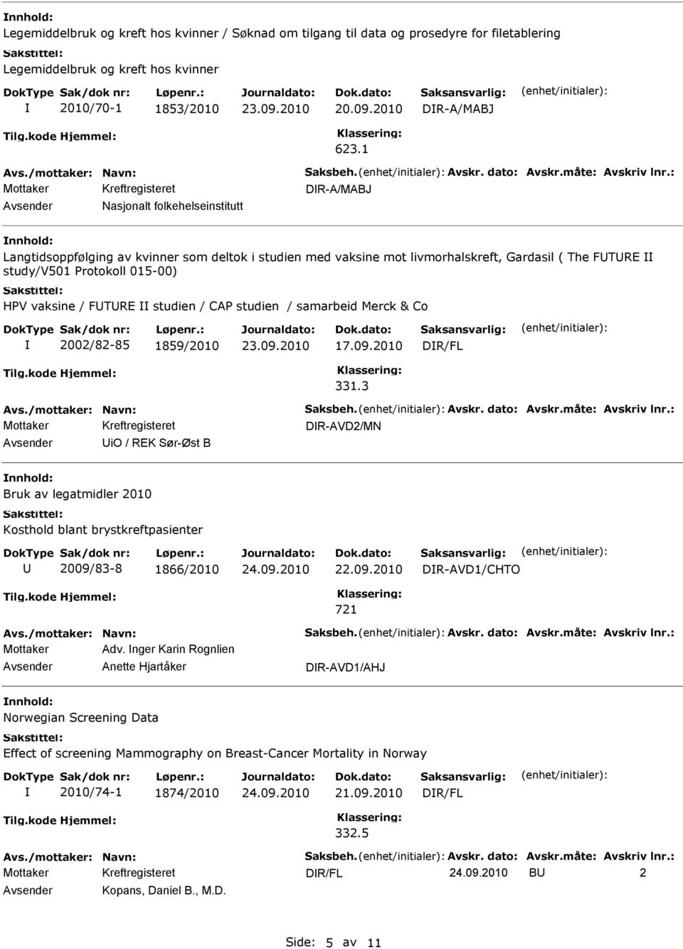 studien / CAP studien / samarbeid Merck & Co 2002/82-85 1859/2010 17.09.2010 331.