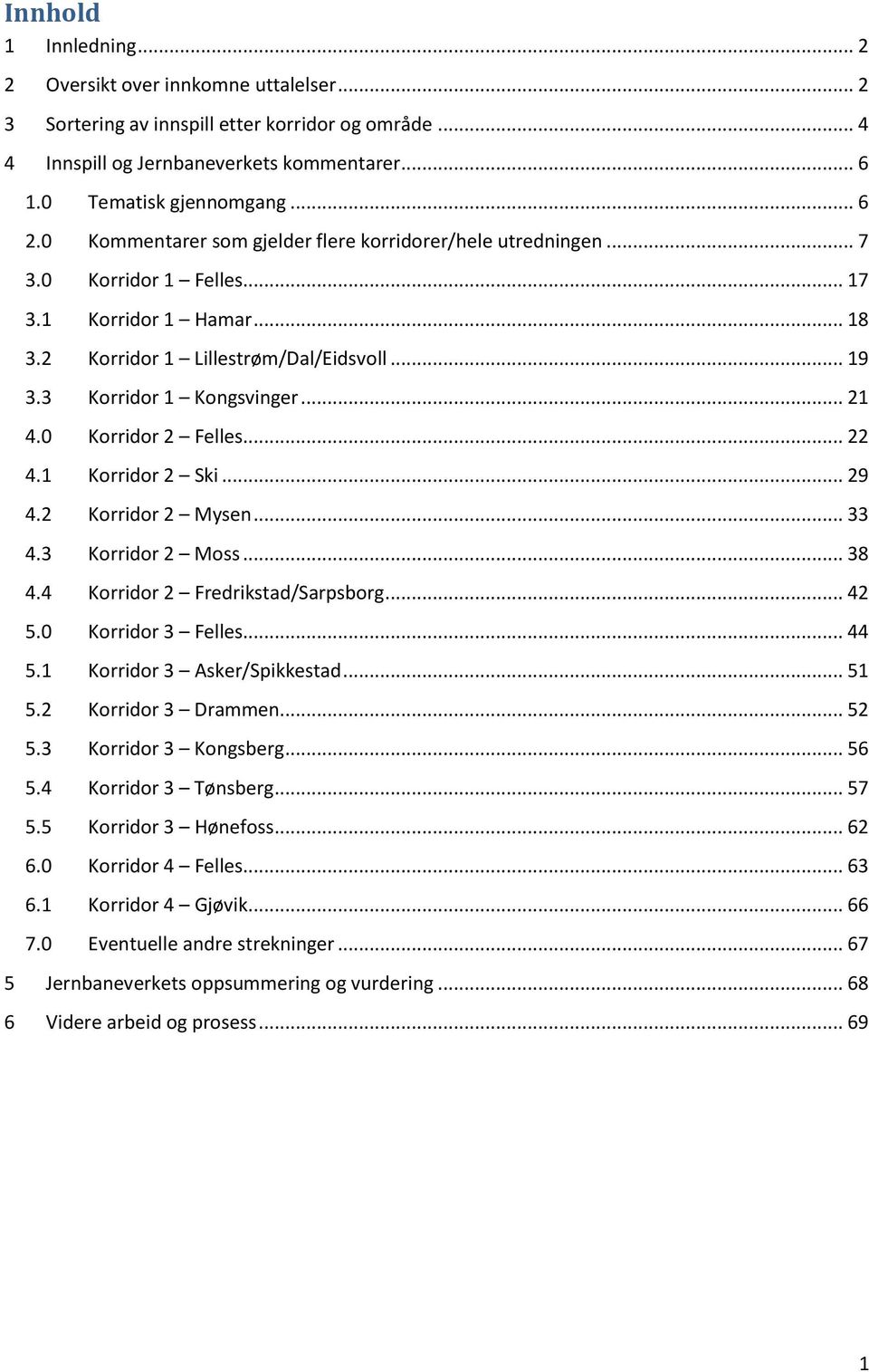 0 Korridor 2 Felles... 22 4.1 Korridor 2 Ski... 29 4.2 Korridor 2 Mysen... 33 4.3 Korridor 2 Moss... 38 4.4 Korridor 2 Fredrikstad/Sarpsborg... 42 5.0 Korridor 3 Felles... 44 5.