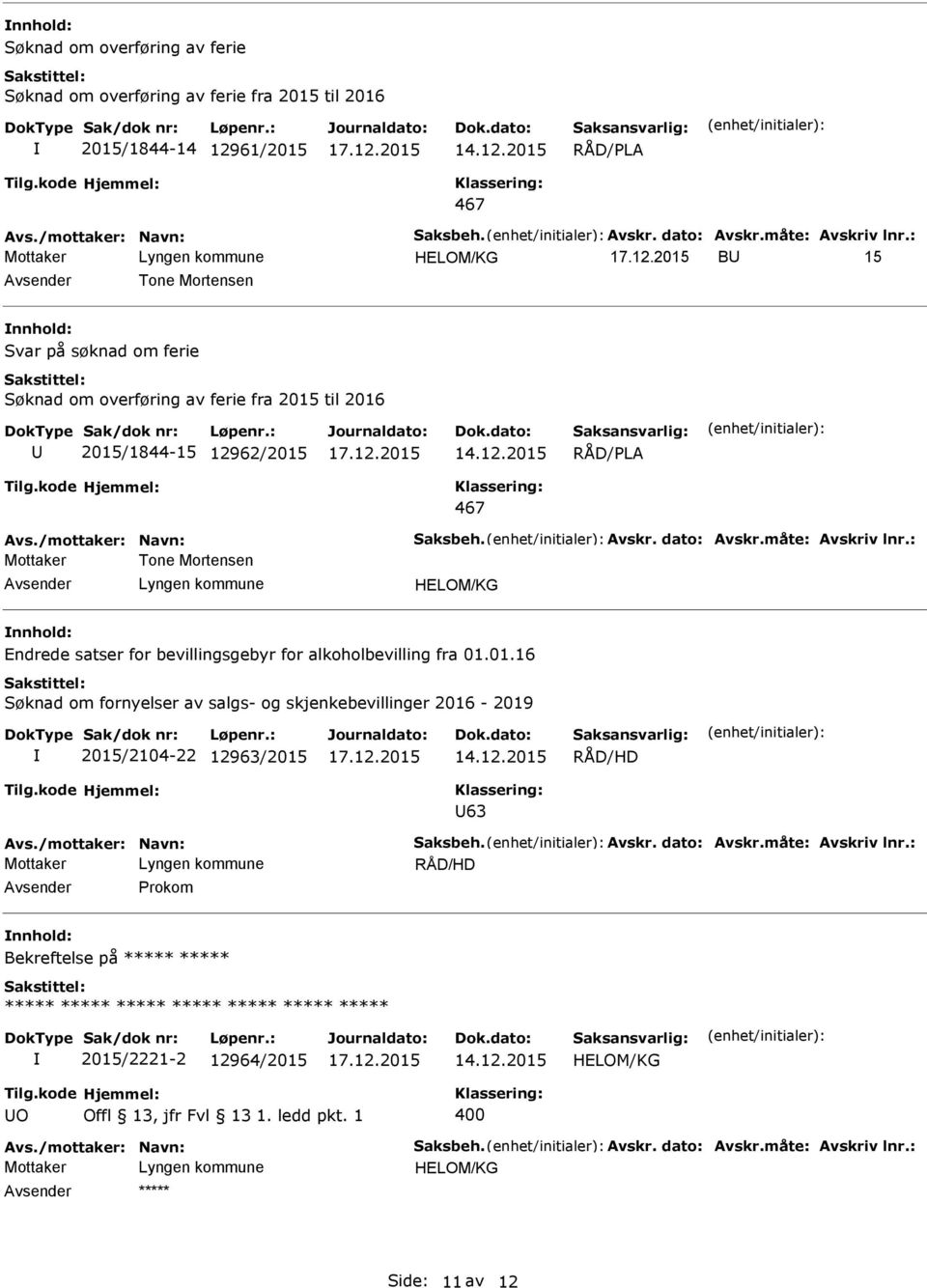 Mortensen Endrede satser for bevillingsgebyr for alkoholbevilling fra 01.