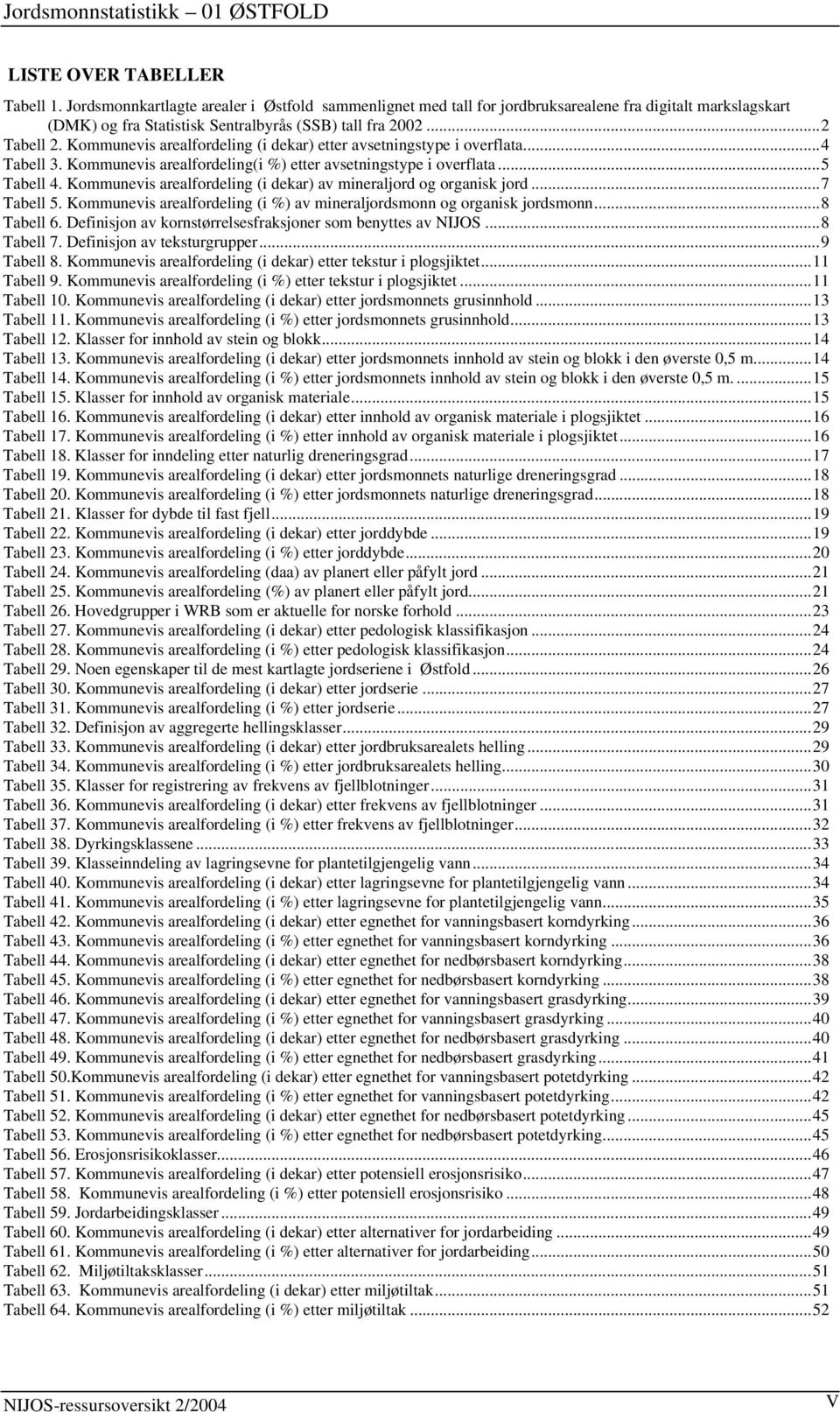 Kommunevis arealfordeling (i dekar) av mineraljord og organisk jord...7 Tabell 5. Kommunevis arealfordeling (i %) av mineraljordsmonn og organisk jordsmonn...8 Tabell 6.