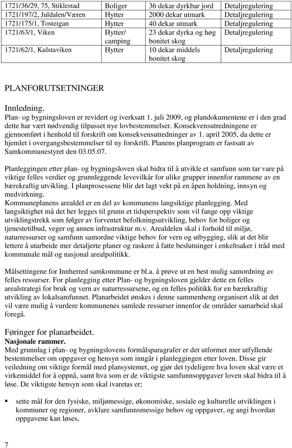 Innledning. Plan- og bygningsloven er revidert og iverksatt 1. juli 2009, og plandokumentene er i den grad dette har vært nødvendig tilpasset nye lovbestemmelser.