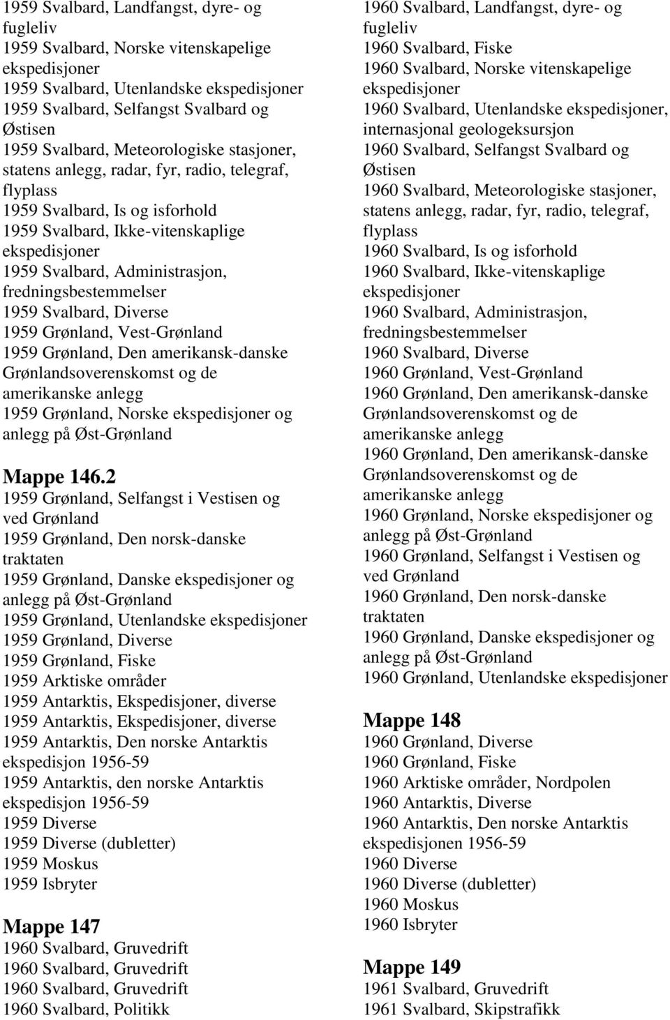 2 1959 Grønland, Selfangst i Vestisen og 1959 Grønland, Den norsk-danske 1959 Grønland, Danske og 1959 Grønland, Utenlandske 1959 Grønland, Diverse 1959 Grønland, Fiske 1959 Arktiske områder 1959