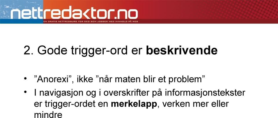 og i overskrifter på informasjonstekster er