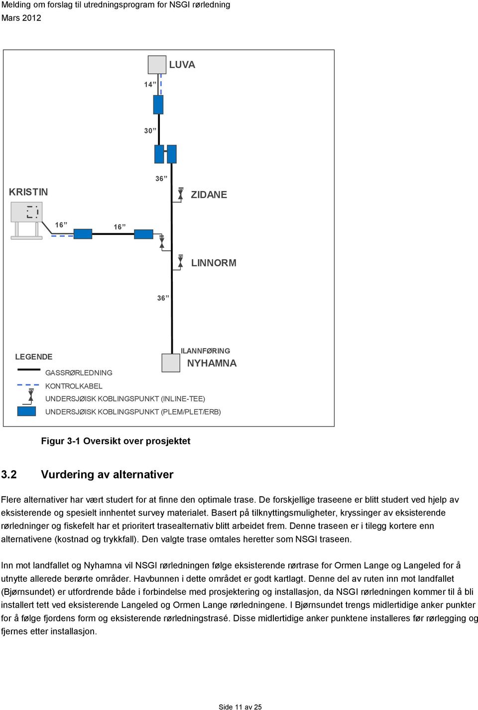 De forskjellige traseene er blitt studert ved hjelp av eksisterende og spesielt innhentet survey materialet.