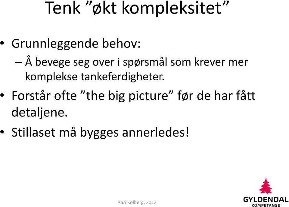 komplekse tankeferdigheter.