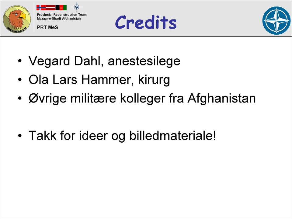 Hammer, kirurg Øvrige militære kolleger