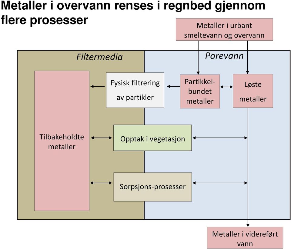 av partikler Partikkelbundet metaller Løste metaller Tilbakeholdte