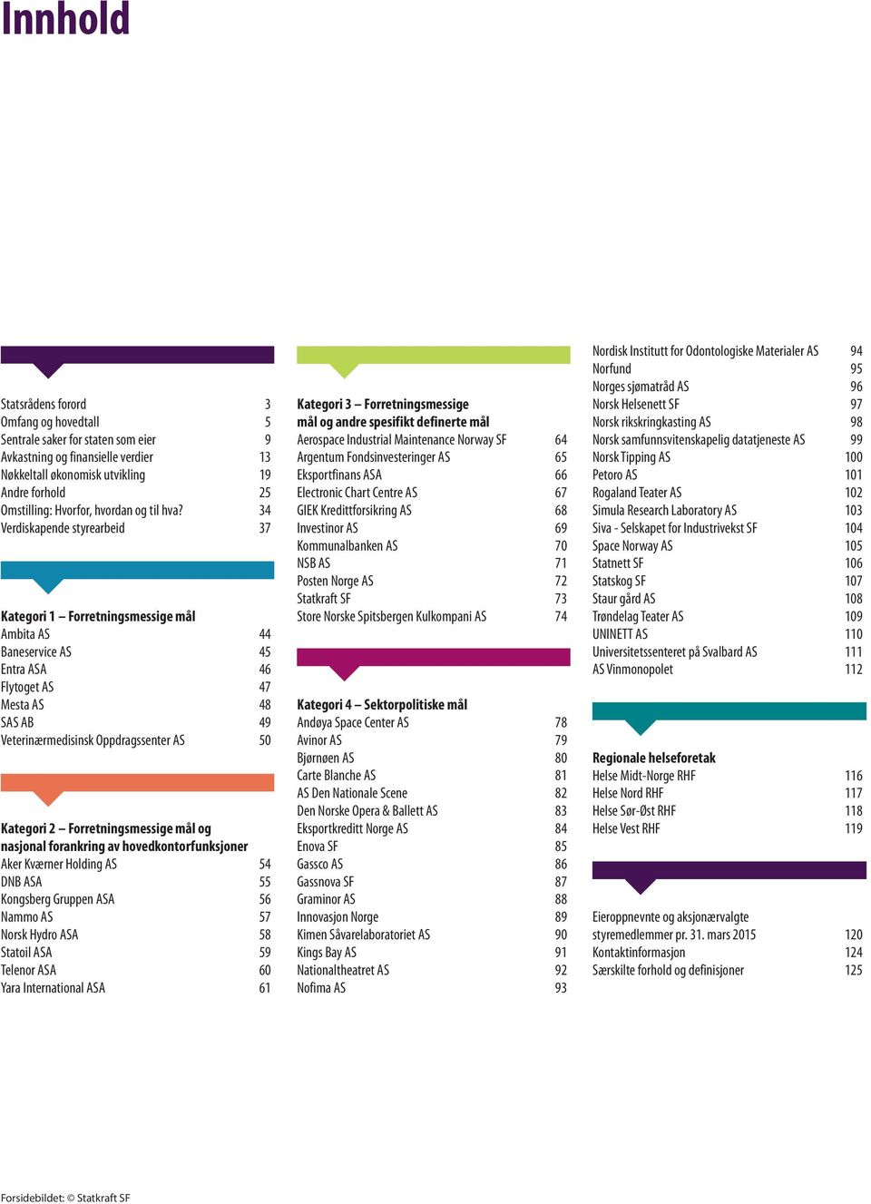 34 Verdiskapende styrearbeid 37 Kategori 1 Forretningsmessige mål Ambita AS 44 Baneservice AS 45 Entra ASA 46 Flytoget AS 47 Mesta AS 48 SAS AB 49 Veterinærmedisinsk Oppdragssenter AS 50 Kategori 2