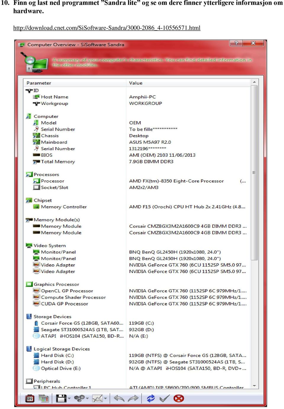 informasjon om hardware. http://download.