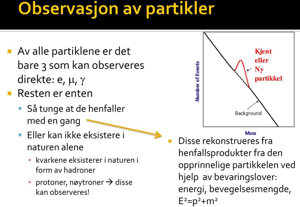 hadroner protoner, nøytroner disse kan observeres!