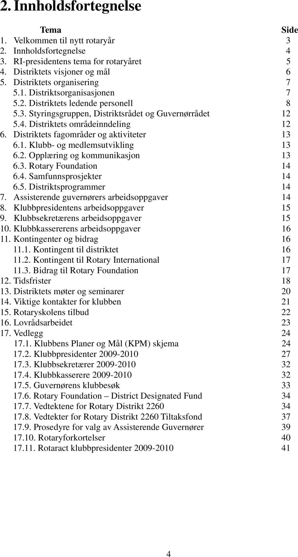 2. Opplæring og kommunikasjon 13 6.3. Rotary Foundation 14 6.4. Samfunnsprosjekter 14 6.5. Distriktsprogrammer 14 7. Assisterende guvernørers arbeidsoppgaver 14 8.