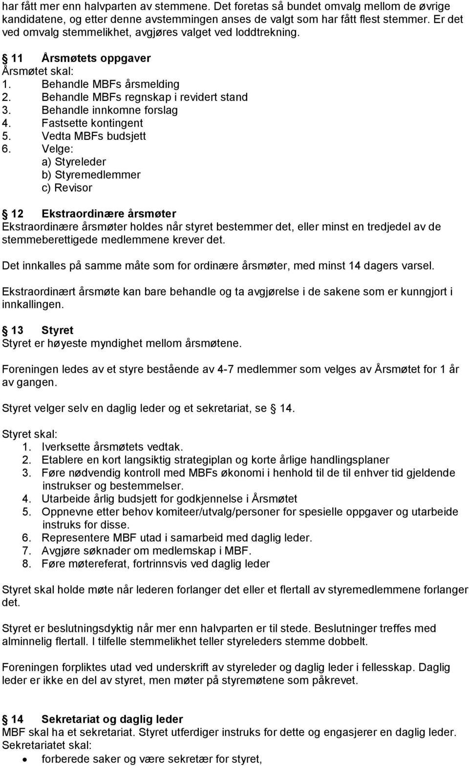 Behandle innkomne forslag 4. Fastsette kontingent 5. Vedta MBFs budsjett 6.