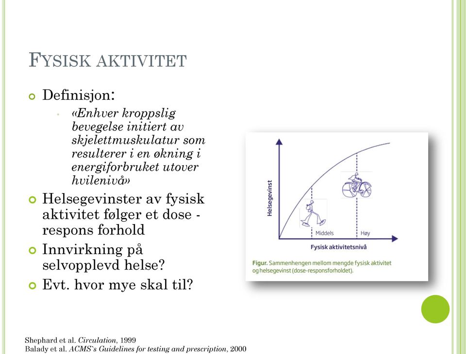 følger et dose - respons forhold Innvirkning på selvopplevd helse? Evt. hvor mye skal til?