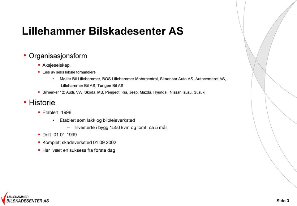 Lillehammer Bil AS, Tungen Bil AS Bilmerker 12: Audi, VW, Skoda.