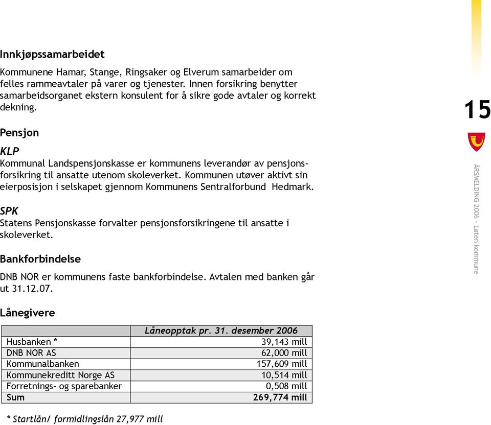 Pensjon KLP Kommunal Landspensjonskasse er kommunens leverandør av pensjonsforsikring til ansatte utenom skoleverket.