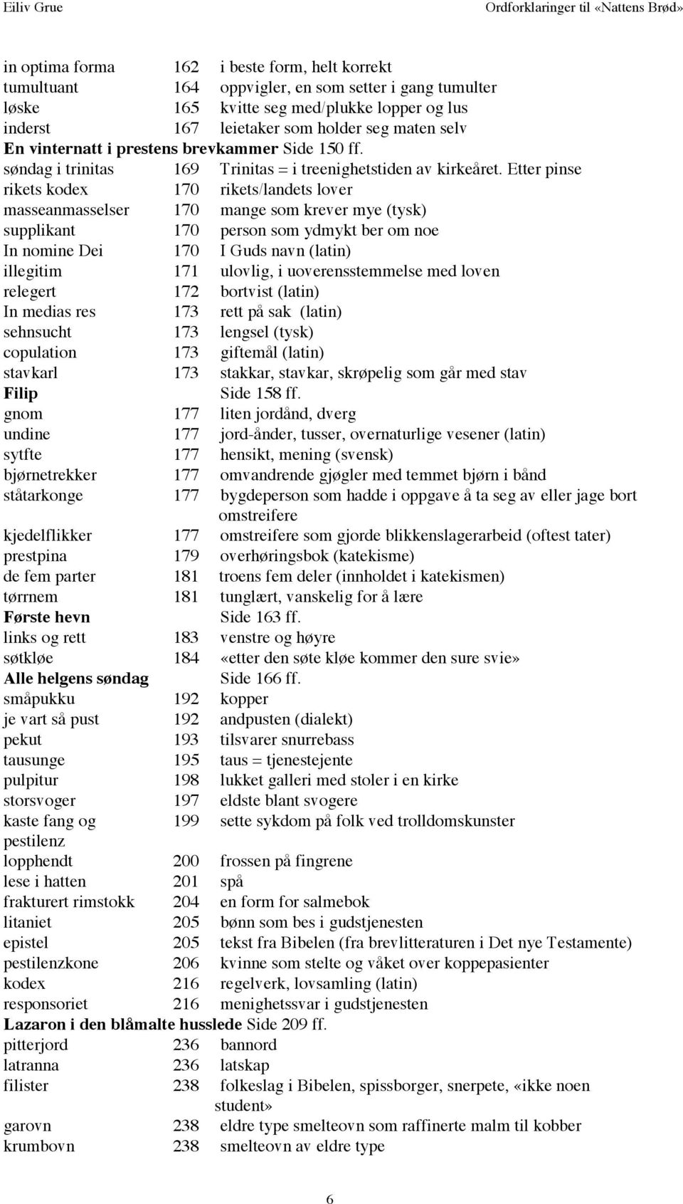 Etter pinse rikets kodex 170 rikets/landets lover masseanmasselser 170 mange som krever mye (tysk) supplikant 170 person som ydmykt ber om noe In nomine Dei 170 I Guds navn (latin) illegitim 171