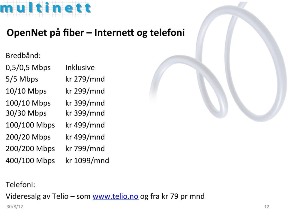 Mbps kr 499/mnd 200/20 Mbps kr 499/mnd 200/200 Mbps kr 799/mnd 400/100 Mbps kr