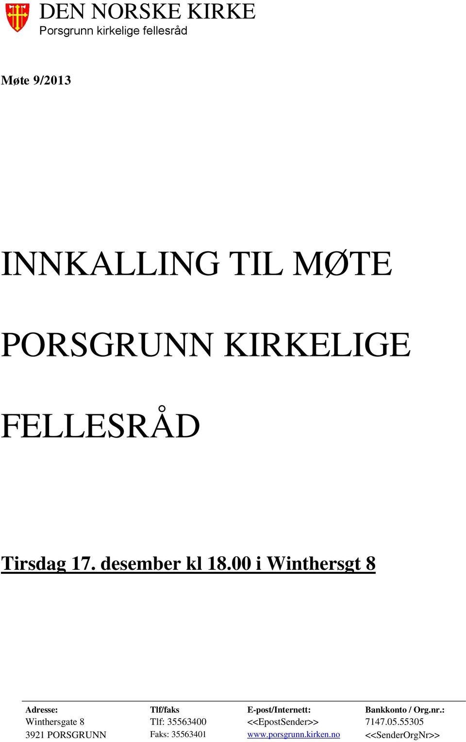 FELLESRÅD Tirsdag 17.