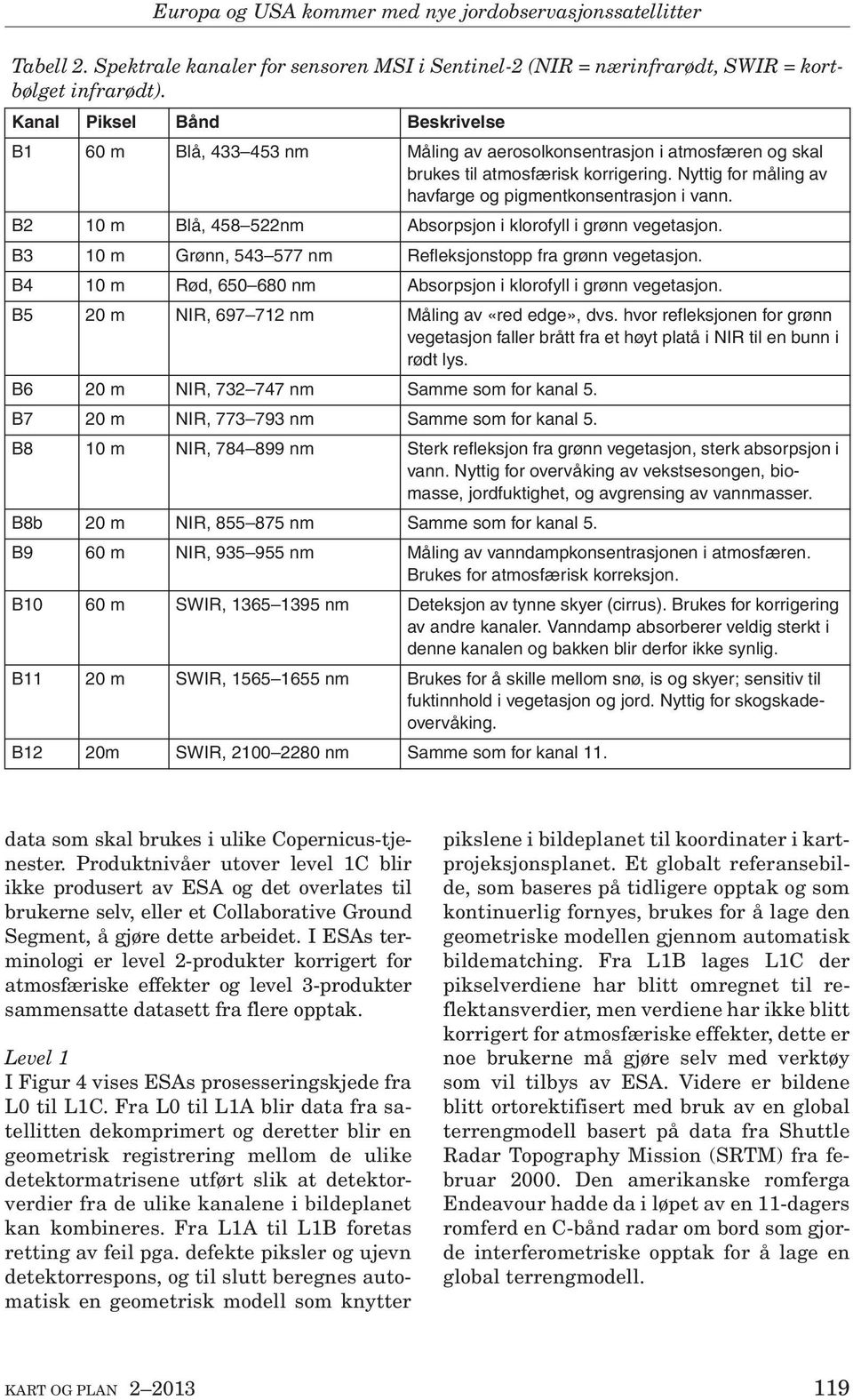 25 km i bredden og til sammen 290 km) data er komprimert med tapsfri JPEG 2000 og hver flis «veier» ca.