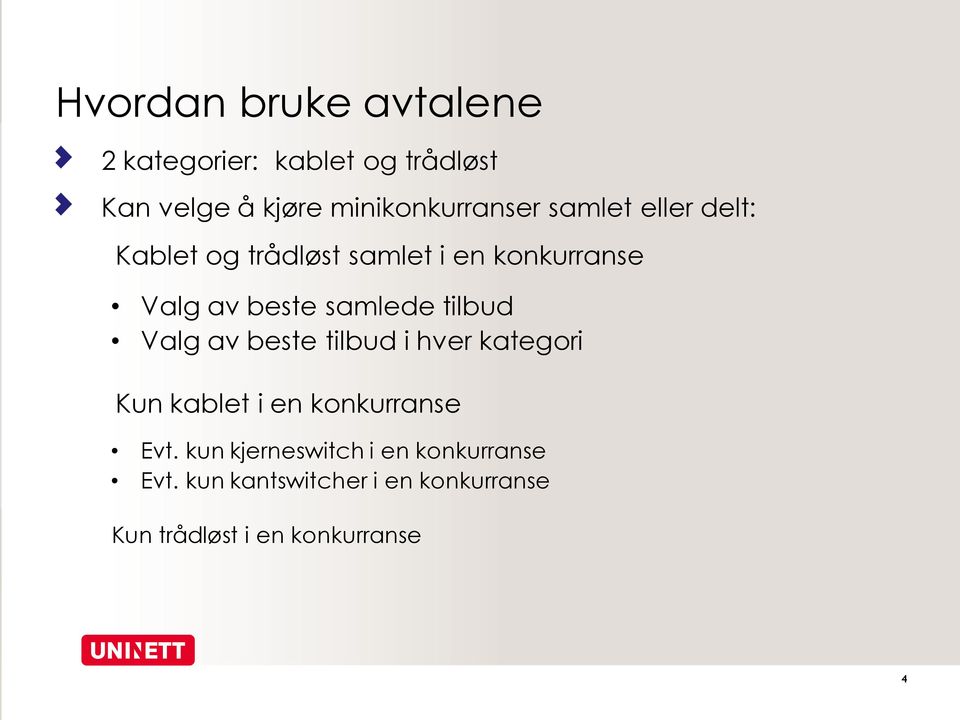 beste samlede tilbud Valg av beste tilbud i hver kategori Kun kablet i en konkurranse