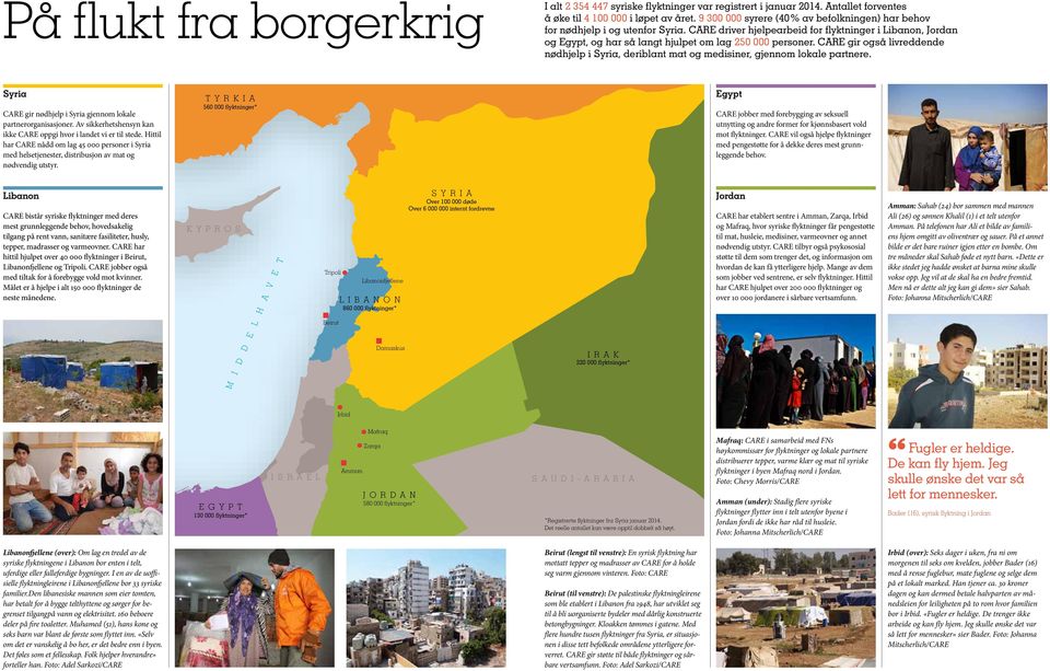 CARE gir også livreddende nødhjelp i Syria, deriblant mat og medisiner, gjennom lokale partnere. Syria CARE gir nødhjelp i Syria gjennom lokale partnerorganisasjoner.