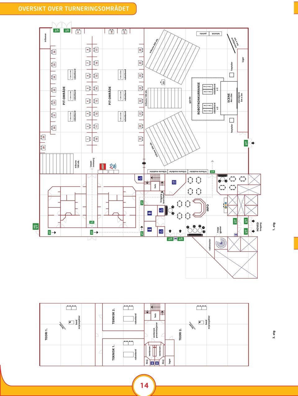 lerret bord m/prosjektor TEKNISK 1. TEKNISK 2. robotbord robotbord dusj venterom dusj venterom venterom presentasjoner heis lager TEORI 2. lerret bord m/prosjektor 3. etg 1.