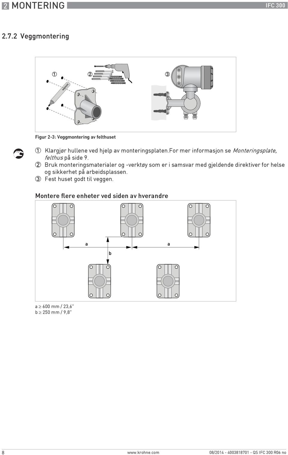 for mer informasjon se Monteringsplate, felthus på side 9.