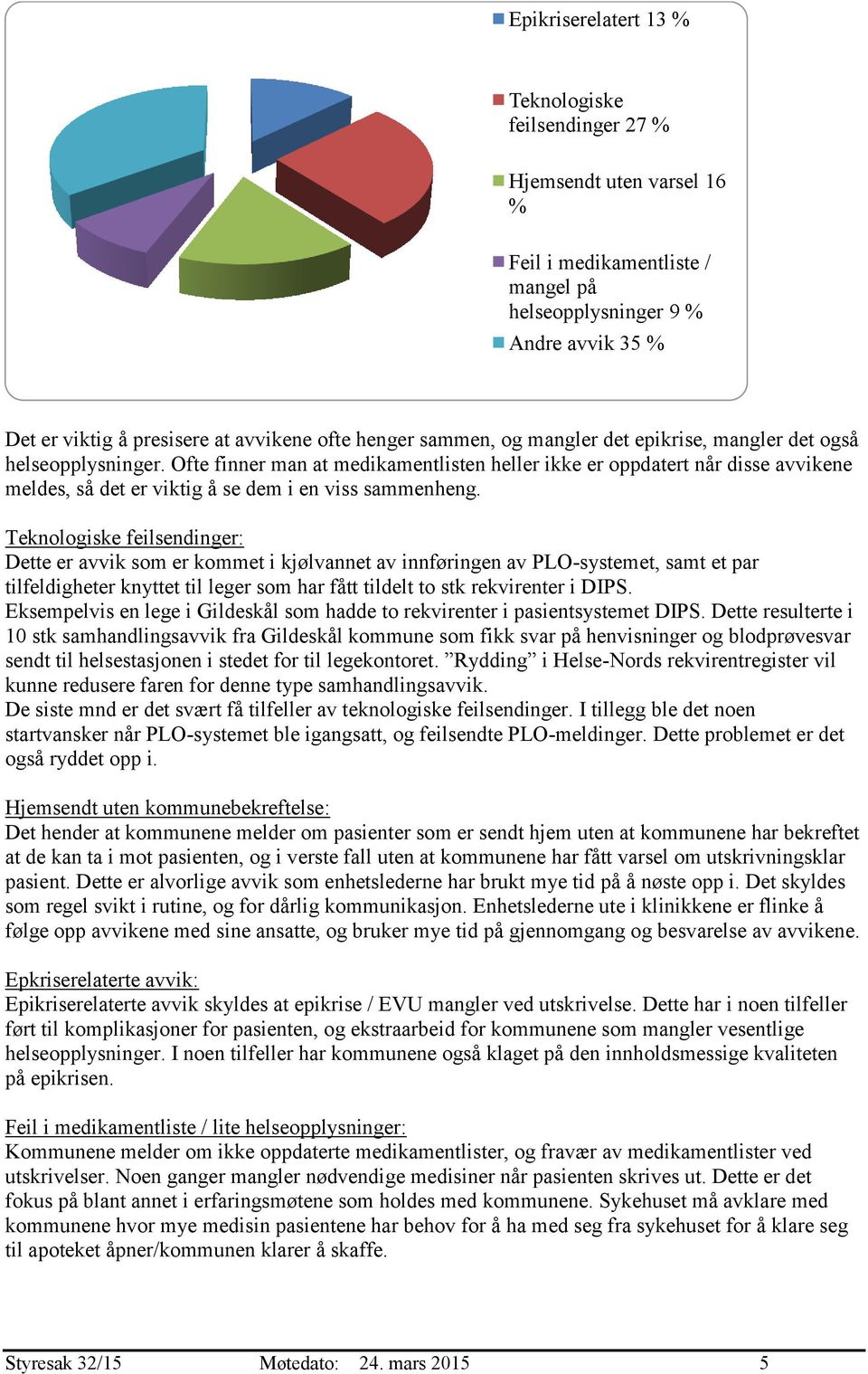 Ofte finner man at medikamentlisten heller ikke er oppdatert når disse avvikene meldes, så det er viktig å se dem i en viss sammenheng.