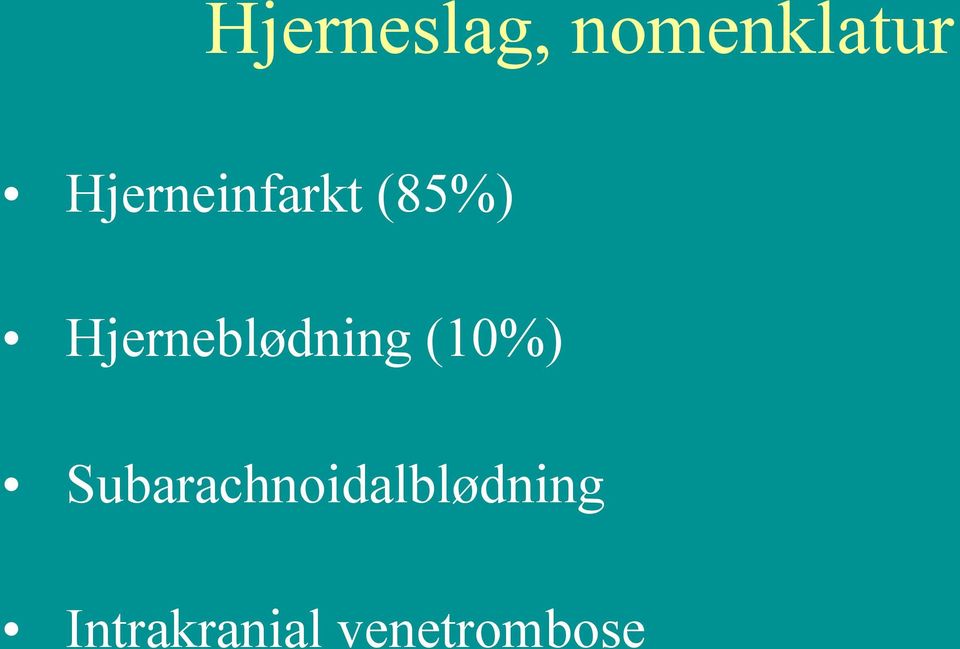 Hjerneblødning (10%)