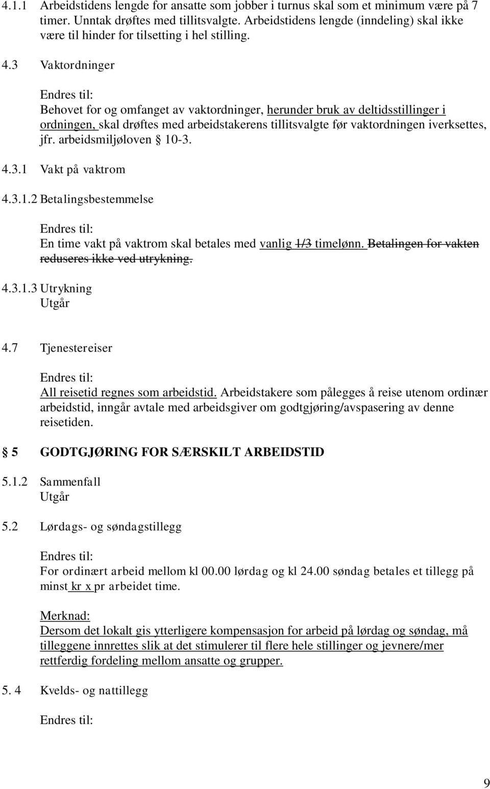 3 Vaktordninger Behovet for og omfanget av vaktordninger, herunder bruk av deltidsstillinger i ordningen, skal drøftes med arbeidstakerens tillitsvalgte før vaktordningen iverksettes, jfr.