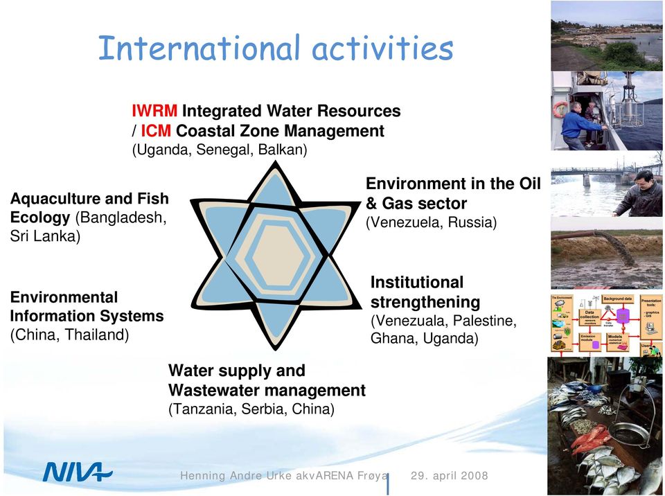 (Venezuela, Russia) Institutional strengthening Environmental Information Systems (China, Thailand)