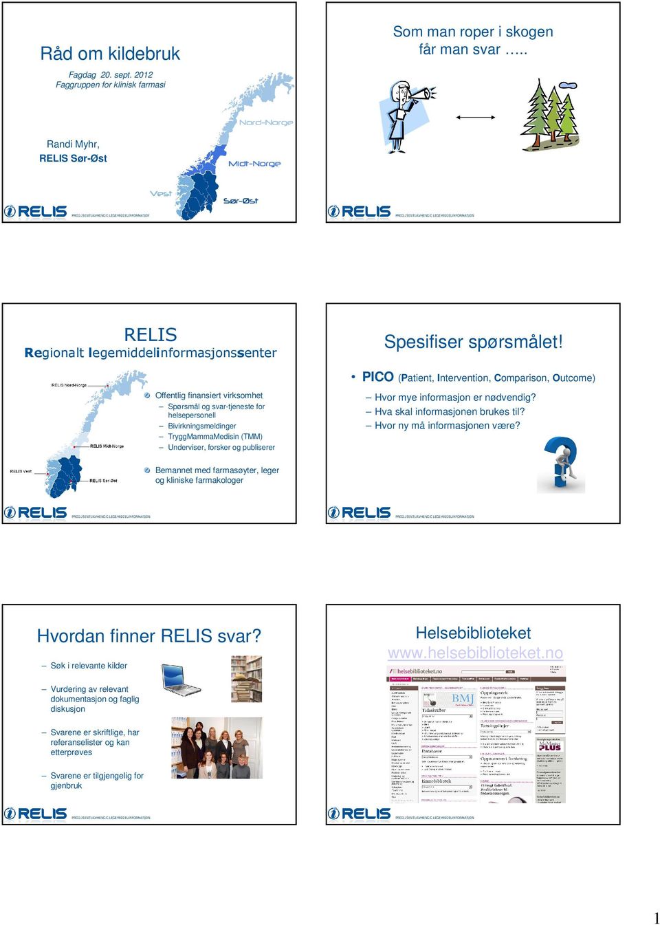 Underviser, forsker og publiserer Spesifiser spørsmålet! PICO (Patient, Intervention, Comparison, Outcome) Hvor mye informasjon er nødvendig? Hva skal informasjonen brukes til?