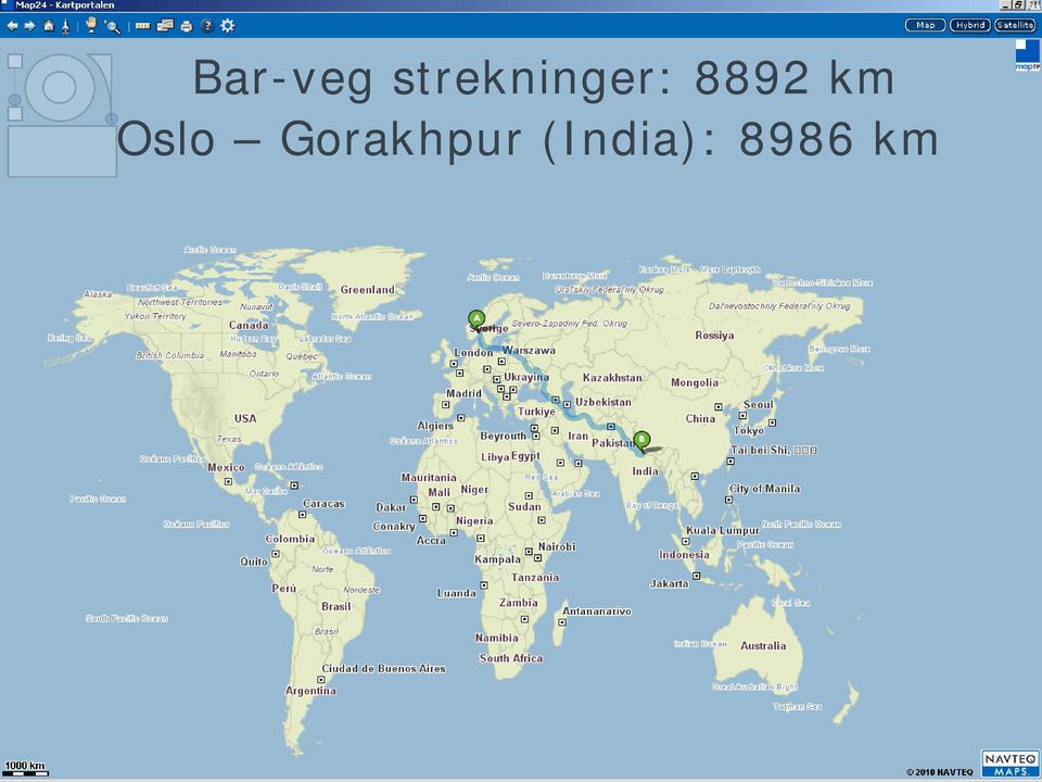 8892 km Oslo